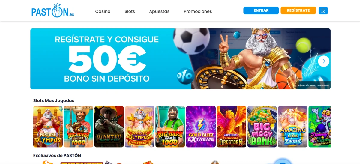 Paston casino online España captura de pantalla